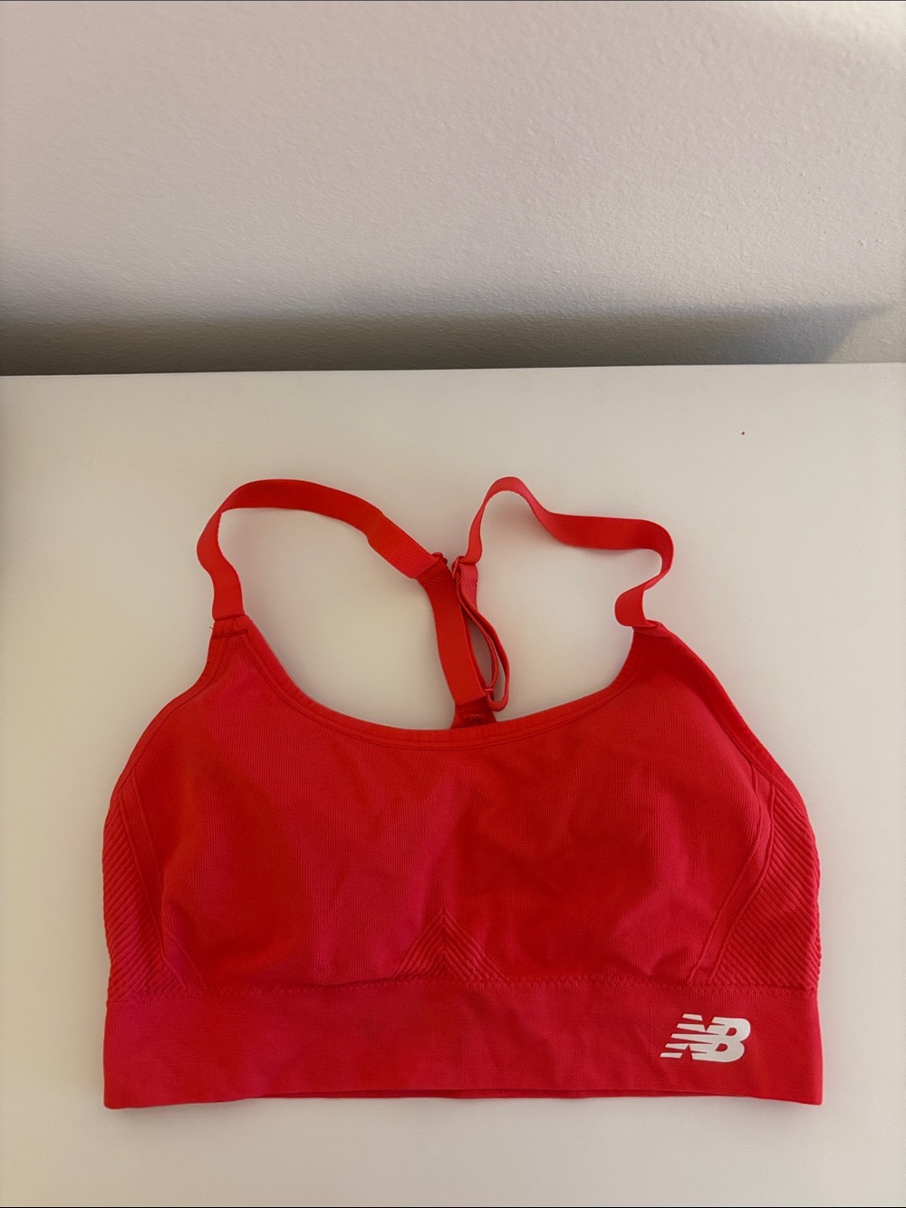 New Balance Bright Red Racerback Sports Bra